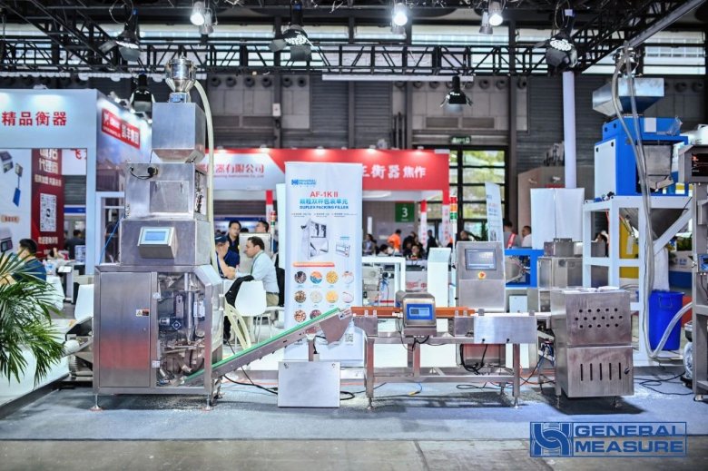杰曼展會展示智能包裝秤組件、高精度檢重秤、顆粒毛重秤